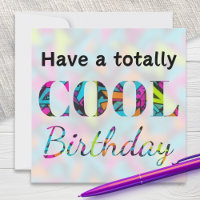 Modern Neon Effect Graffiti Totally Cool Birthday