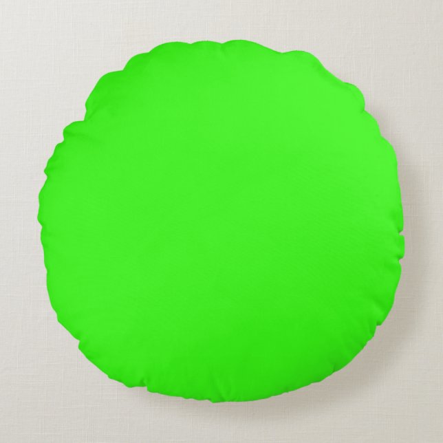Modern Neon Green 16”  Round Cushion (Front)