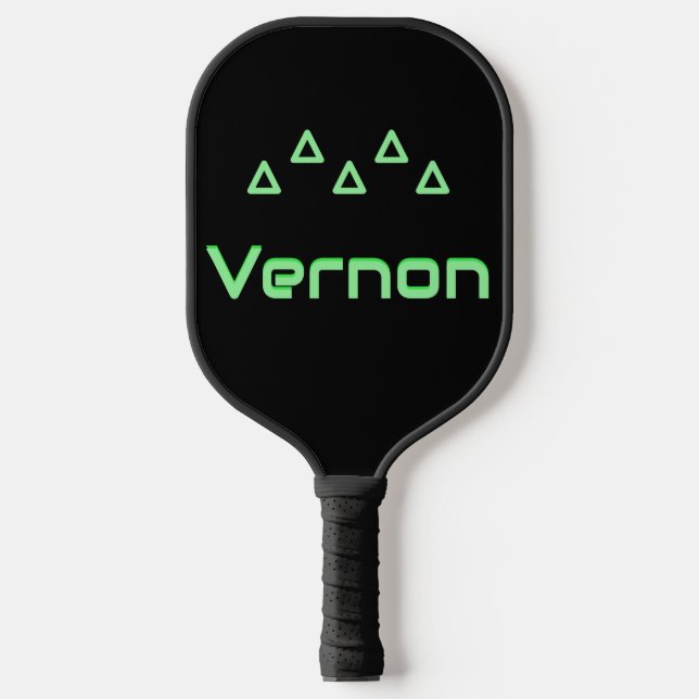 Modern Neon Green Custom Name Pickleball Paddle (Front)