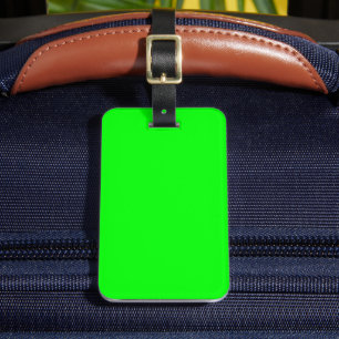 Modern neon green screen bright plain solid cool luggage tag