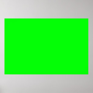 Modern neon green screen bright plain solid cool poster