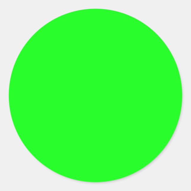 Modern neon green screen bright solid colour cool classic round sticker (Front)