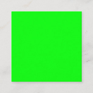 Modern neon green screen bright solid plain cool enclosure card