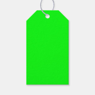 Modern neon green screen bright solid plain cool gift tags