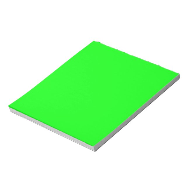 Modern neon green screen bright solid plain cool  notepad (Rotated)