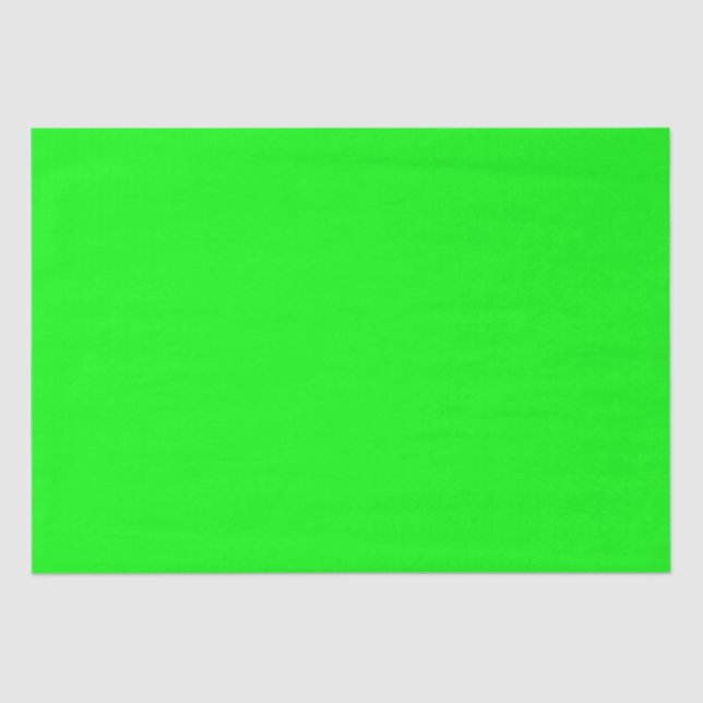 Modern neon green screen bright solid plain cool tissue paper (Front)