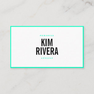 Modern neon green stylist minimalist professional business card