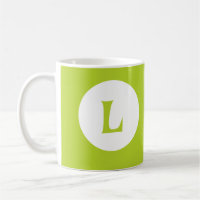 Modern Neon Lime Green Monogram Initial