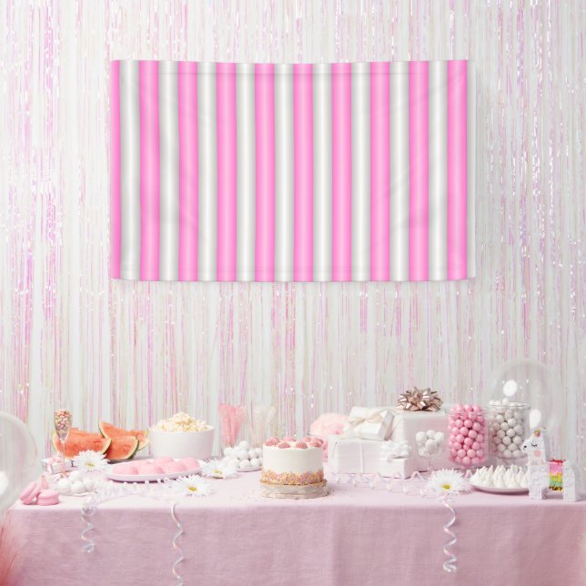Modern Neon Pink Stripes with 3D Effect Banner (Party)