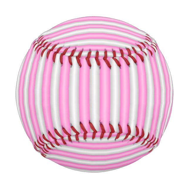 Modern Neon Pink Stripes with 3D Effect Baseball (Front)