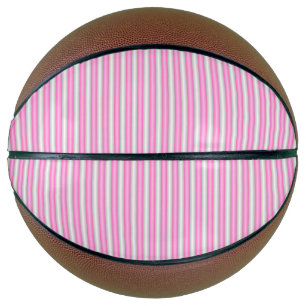 Modern Neon Pink Stripes with 3D Effect Basketball