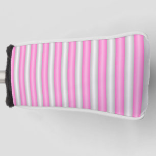 Modern Neon Pink Stripes with 3D Effect Golf Head Cover