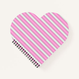 Modern Neon Pink Stripes with 3D Effect Notebook