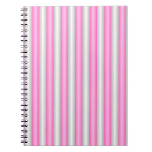 Modern Neon Pink Stripes with 3D Effect Notebook