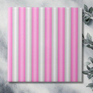 Modern Neon Pink Stripes with 3D Effect Tile