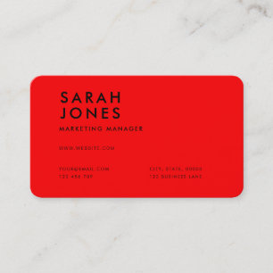 Modern Neon Red Colour Business Card