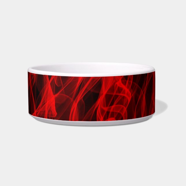 Modern Neon Red Curved Lines - COOL Bowl (Left)