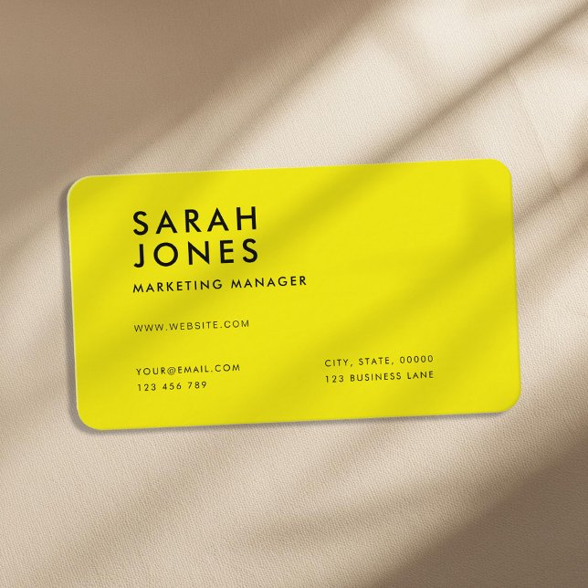 Modern Neon Yellow Colour Business Card (Creator Uploaded)