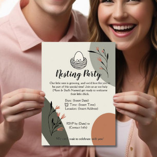 Modern Nesting party for new to be parents Invitation