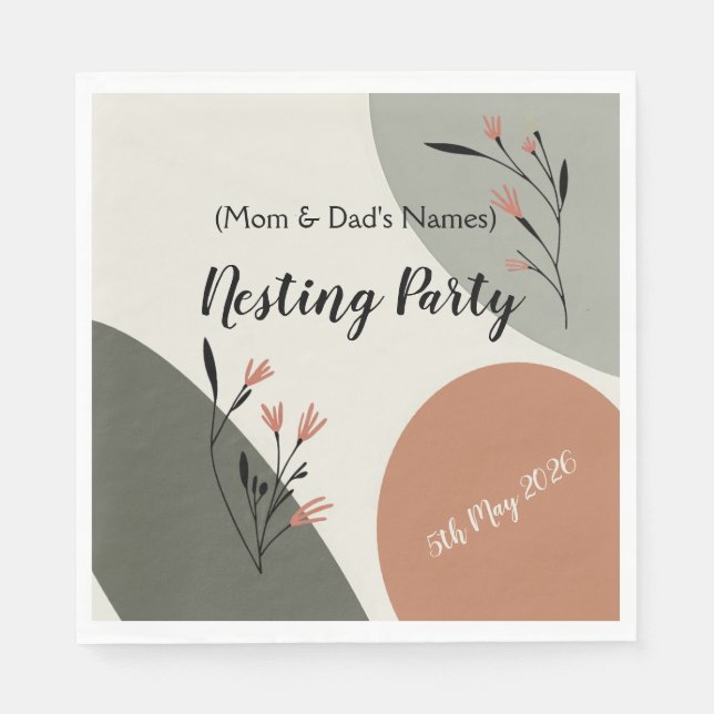 Modern Nesting party for new to be parents Napkin (Front)