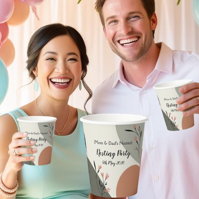 Modern Nesting party for new to be parents Paper Cups (Creator Uploaded)