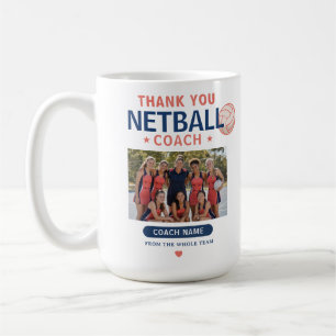 Modern Netball Team Photo Coach Thank you Coffee Mug
