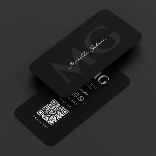 Modern Networking Professional Marketing Black Business Card