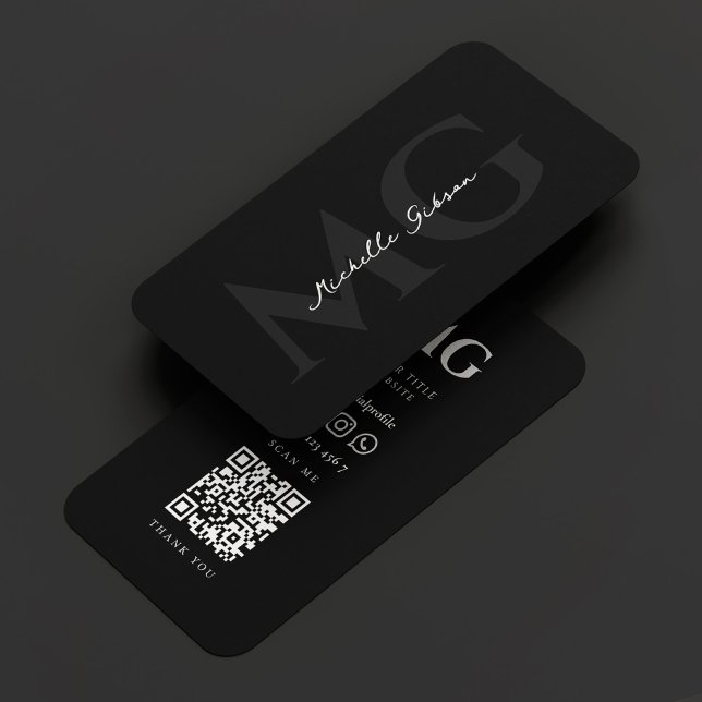 Modern Networking Professional Marketing Black Business Card (Modern Realtor Mortgage Marketing Black Grey Business Card
)