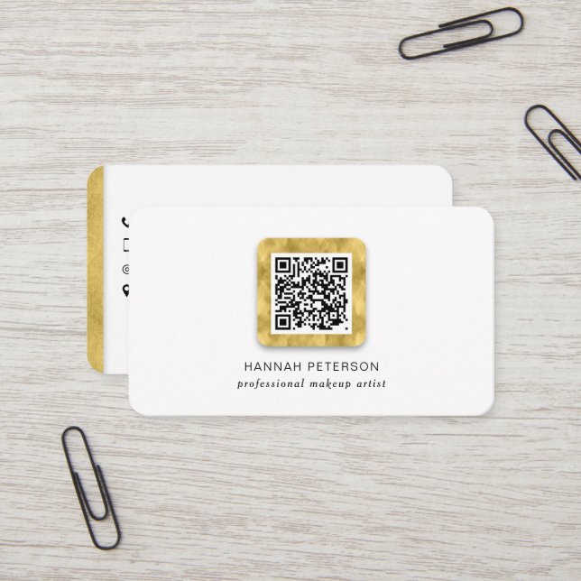 Modern networking social media QR code Trendy Busi Business Card (Front/Back In Situ)