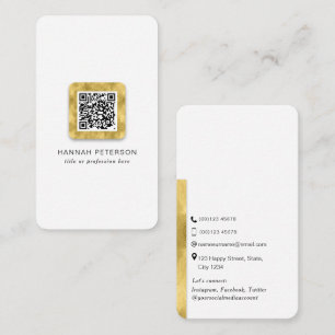 Modern networking Trendy gold QR code Business Card