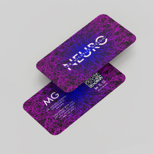 Modern Neurologist Neuroscientist Purple Neuron Business Card