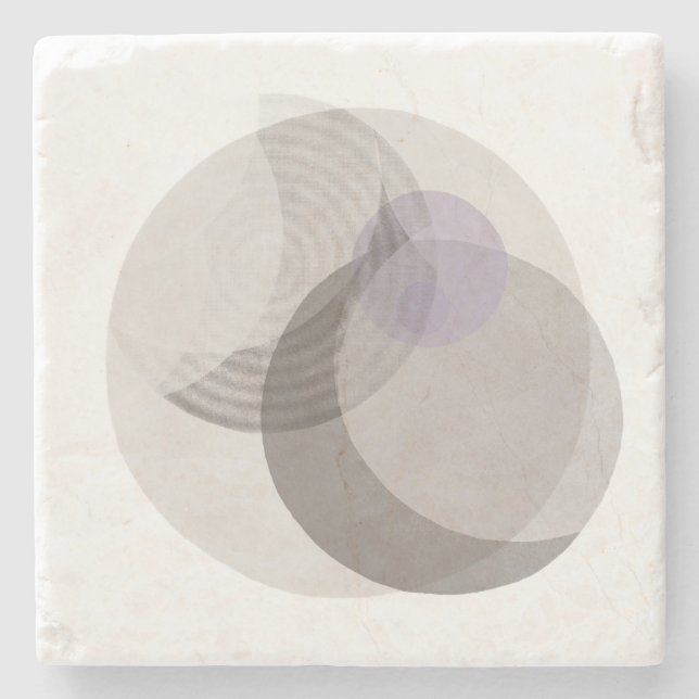 Modern Neutral Abstract Decor | Soft Minimal Luxur Stone Coaster (Front)