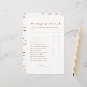 Modern Neutral Baby Shower Mummy or Daddy Game 