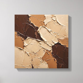 Modern Neutral Beige Chocolate Brown Palette Wall  Canvas Print