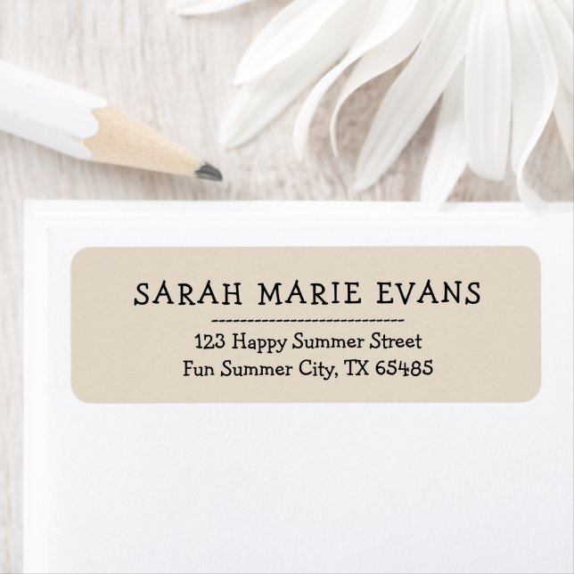 Modern Neutral Beige Return Address Labels (Insitu)