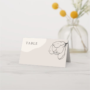 Modern Neutral Boho Floral Wedding Place Card