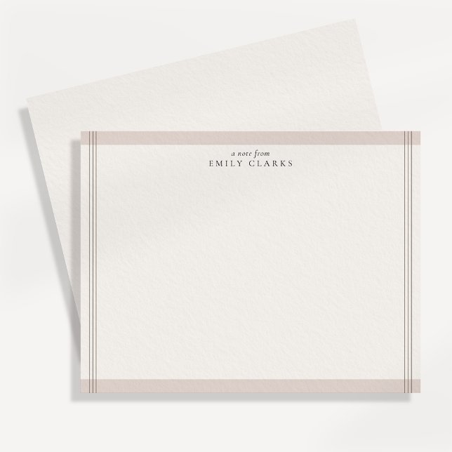 Modern Neutral Border Personalised Note Card (Creator Uploaded)