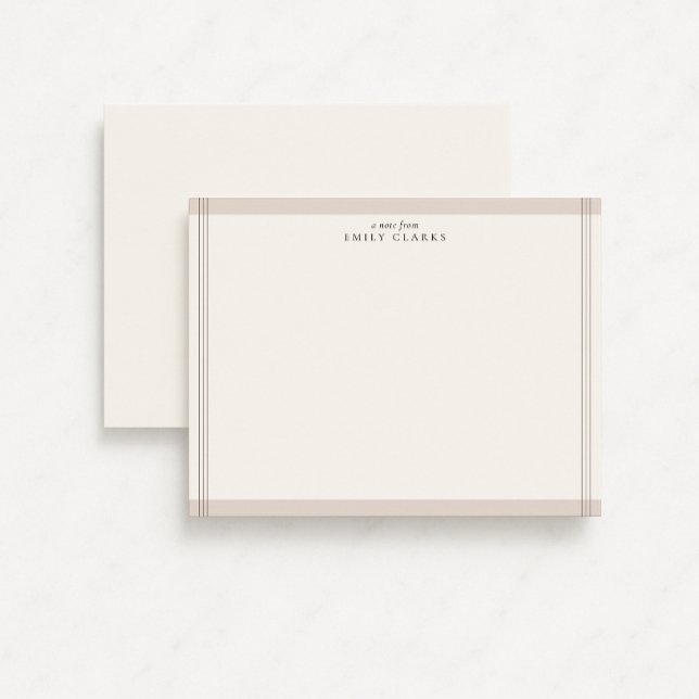 Modern Neutral Border Personalised Note Card (Creator Uploaded)