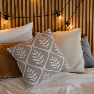 Modern Neutral Botanical Throw Pillow