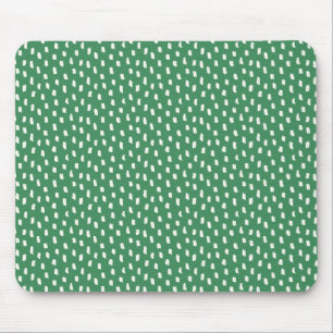 Modern Neutral Brush Strokes Chic Leafy Green Mouse Mat
