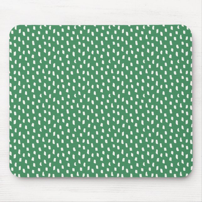 Modern Neutral Brush Strokes Chic Leafy Green Mouse Mat (Front)