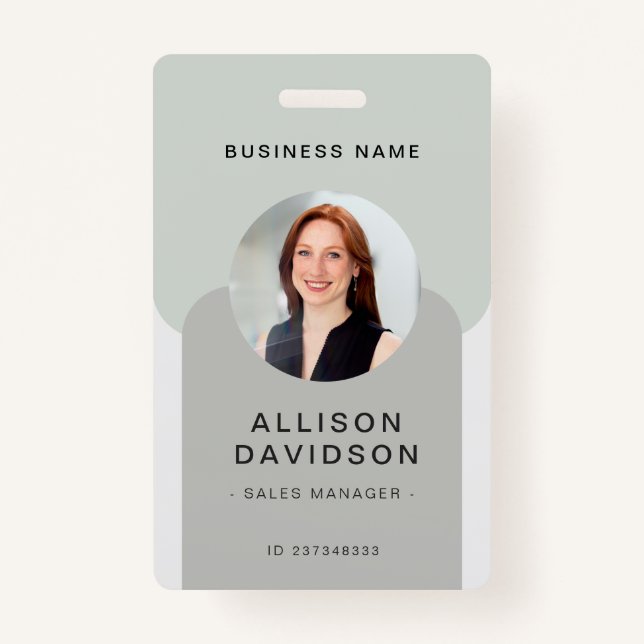 Modern Neutral Business Employee ID Badge (Front)