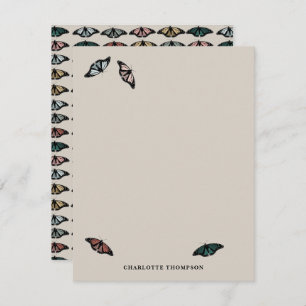 Modern Neutral Butterflies Garden Pattern Card