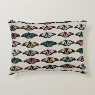 Modern Neutral Butterflies Garden Pattern Decorative Cushion