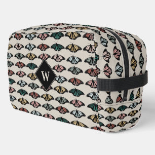 Modern Neutral Butterflies Garden Pattern Monogram Dopp Kit