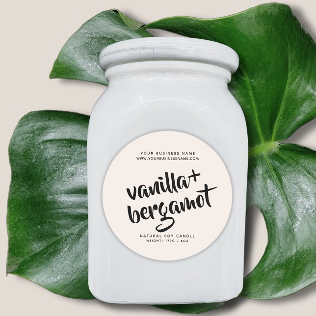 Modern neutral candle product label (Creator Uploaded)