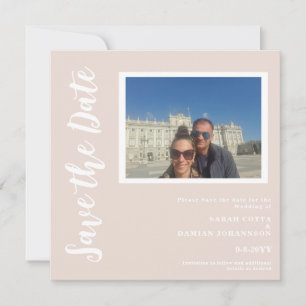 Modern Neutral Colour Flat Square Save the date