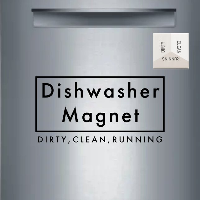 Modern Neutral Dirty Clean Dishwasher Magnet (Creator Uploaded)
