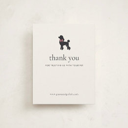Modern Neutral Dog Groomer Business Insert | Thank You Card