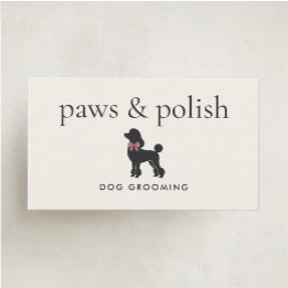 Modern Neutral Dog Groomer | Editable Business Card